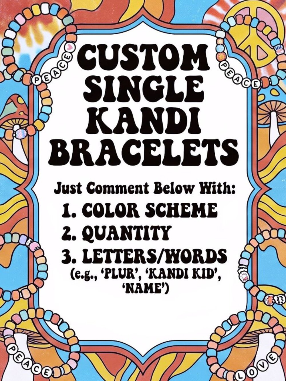 Custom Single Kandi Bracelets